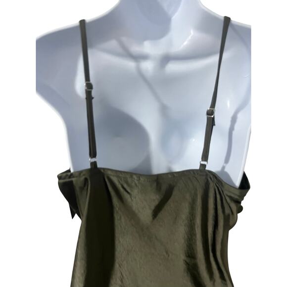 NWT Size Med Melrose & Market Olive Green Satin Cami - Picture 7 of 8
